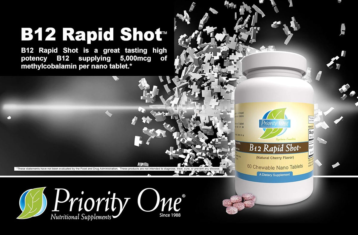 Priority One Vitamins B12 Rapid Shot 60 – Reducción del cansancio y la fatiga: Un nivel adecuado de B12 contribuye – Image 4