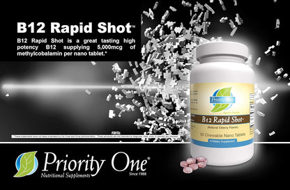 Priority One Vitamins B12 Rapid Shot 60 – Reducción del cansancio y la fatiga: Un nivel adecuado de B12 contribuye – Image 4