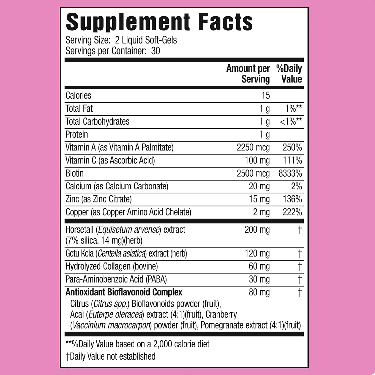 Applied Nutrition Cabello y Uñas Fuertes – 60 Cápsulas Blandas Líquidas (Pack de 6) – Biotina, Silicio y Colágeno