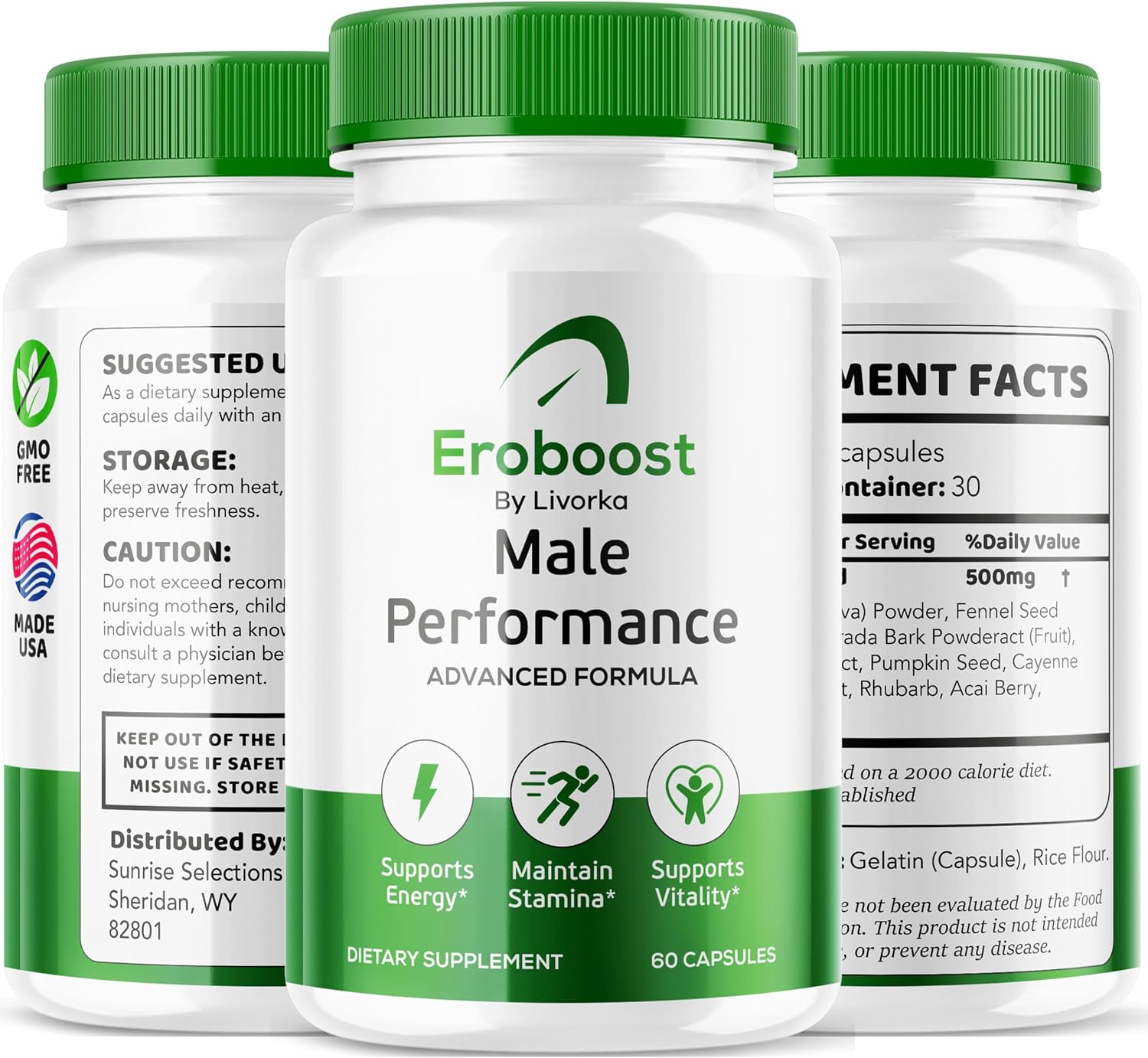 EroBoost Cápsulas (3 Paquetes) - 180 Cápsulas - Suplemento para Hombres