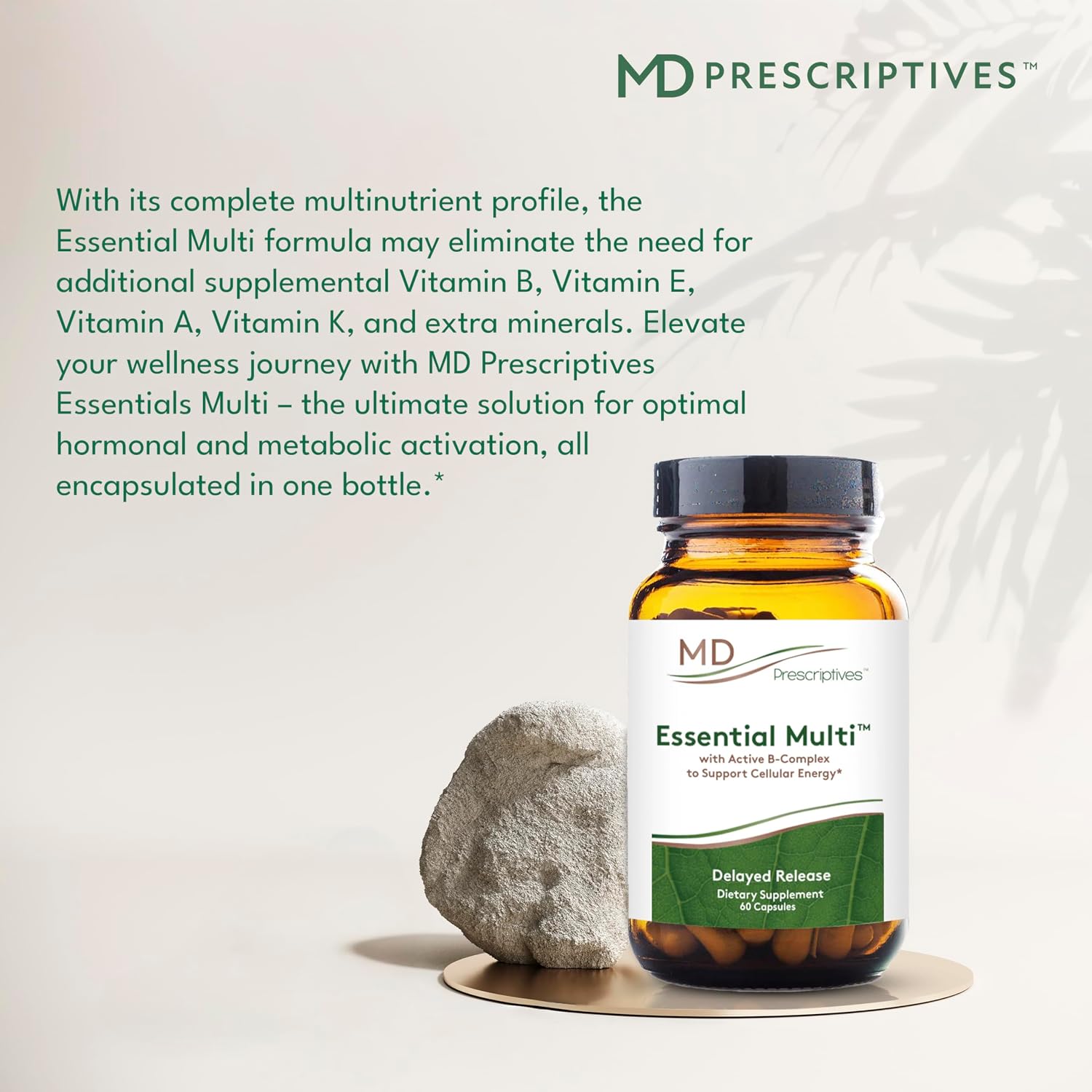 MD Prescriptives - Essential Multi (Liberación Retardada) - Complejo Multivitamínico y Mineral para Apoyo Hormonal - 60 Cápsulas