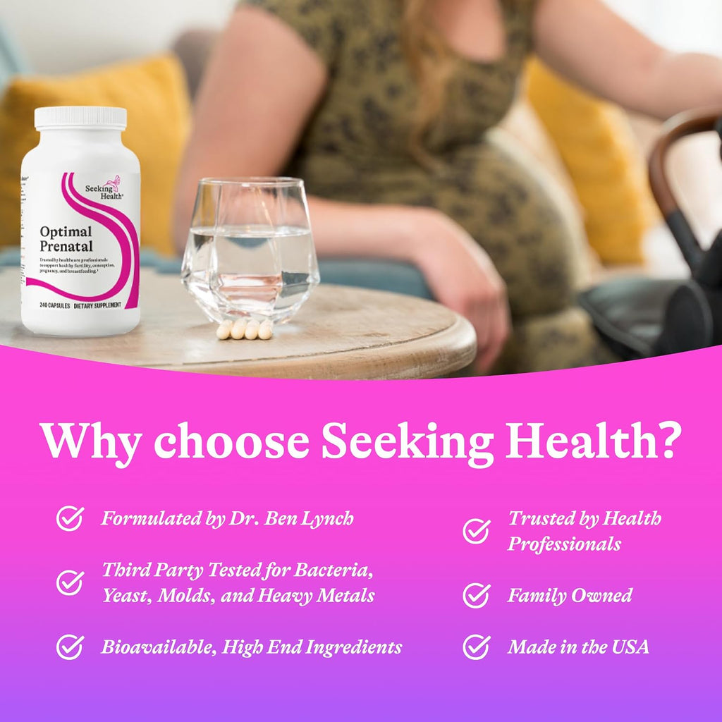 Seeking Health Optimal Prenatal - Prenatal Supplement with Methylfolate and Choline - 240 Capsules