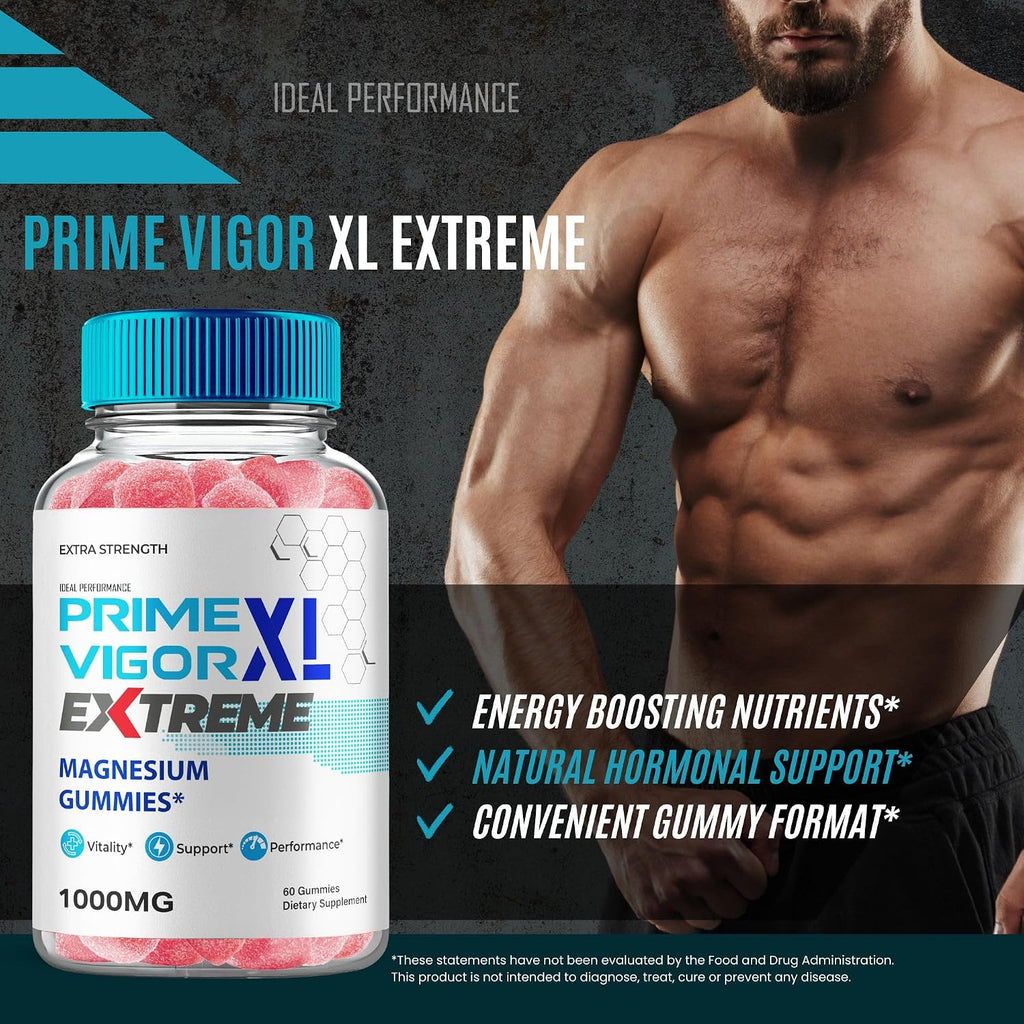Prime Vigor XL Extreme Gummies - Suplemento en Gominolas para Hombres (3 Paquetes)