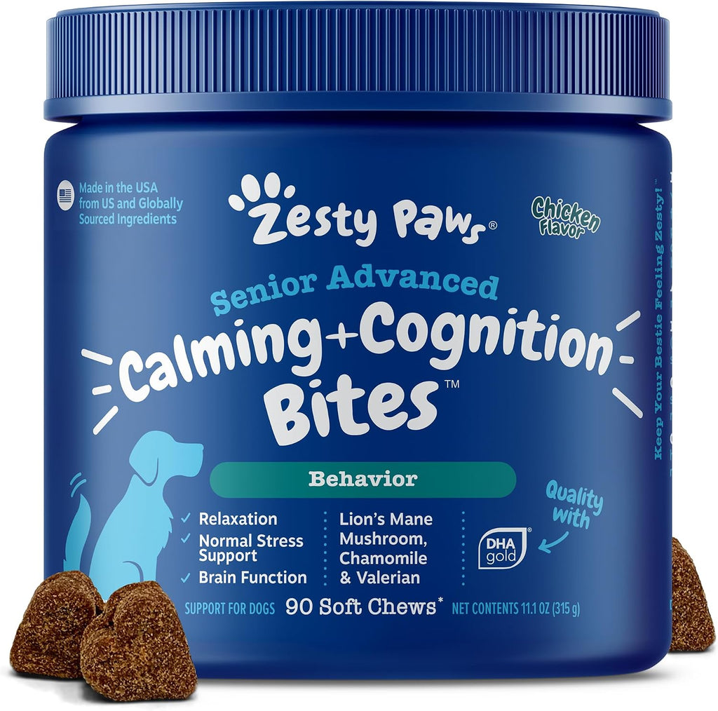 Zesty Paws Senior Advanced Calming & Cognition – Snacks blandos para perros mayores