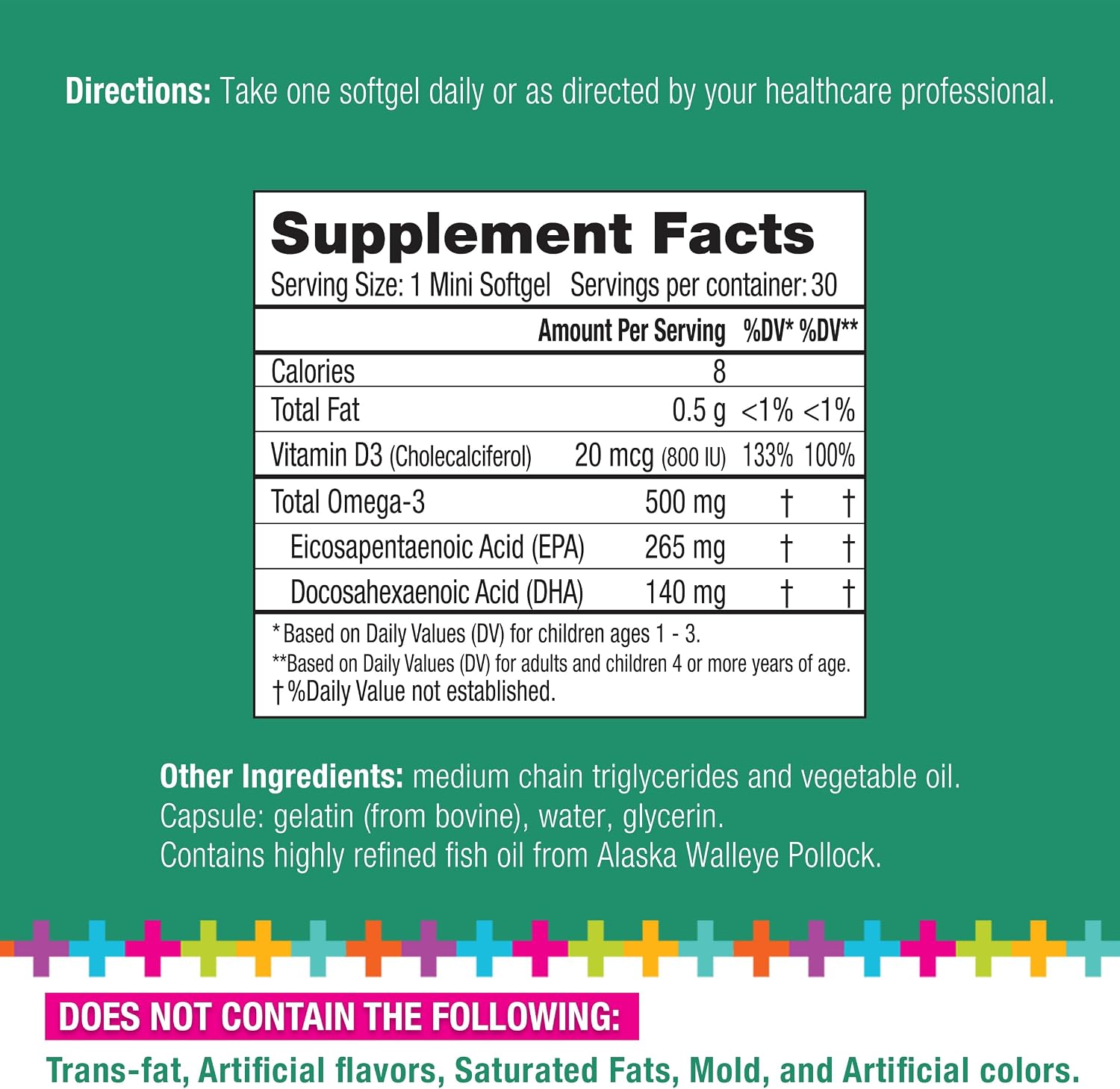 Lifetrients Learn+D — Vitamina D3 y Omega-3 para Niños — 30 Mini Softgels — Salud Ósea, Inmunidad y Nutrición Cerebral