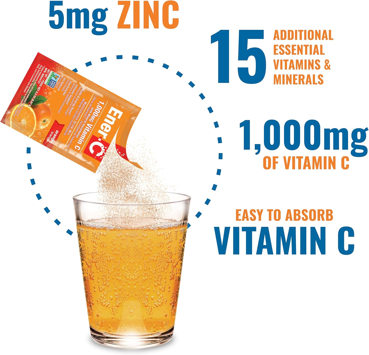 Ener-C Multivitamin Drink Mix - 60 Sobres, Sabor Naranja