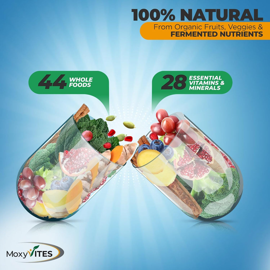 Methylated Men's Multivitamins - Multivitamínico Diario para Hombres con 44 Alimentos Orgánicos Integrales y Nutrientes Fermentados