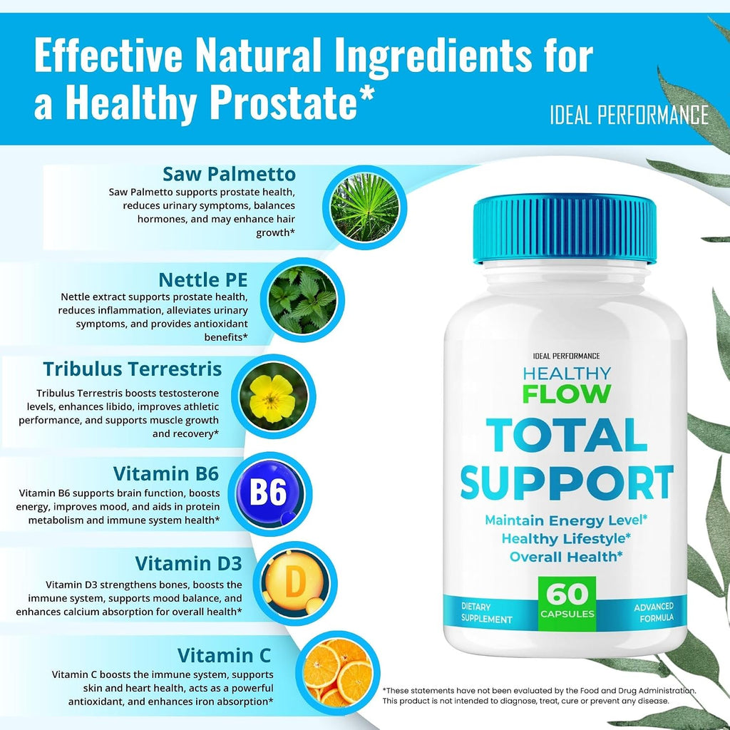 Healthy Flow Total Support - Cápsulas de Fórmula Avanzada, Naturales, 3 Envases