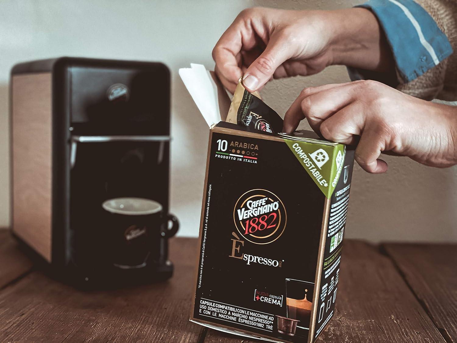Caffè Vergnano Cápsulas de Café Arabica Compatibles con Nespresso OriginalLine - 60 Cápsulas (6 paquetes de 10)