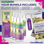 Pack de 4 Botellas de Vitamina B12 Líquida 5000 mcg con Guía y Pastillero