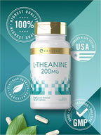 Carlyle L-Theanine 200mg | 120 Cápsulas | Sin OGM, Sin Gluten