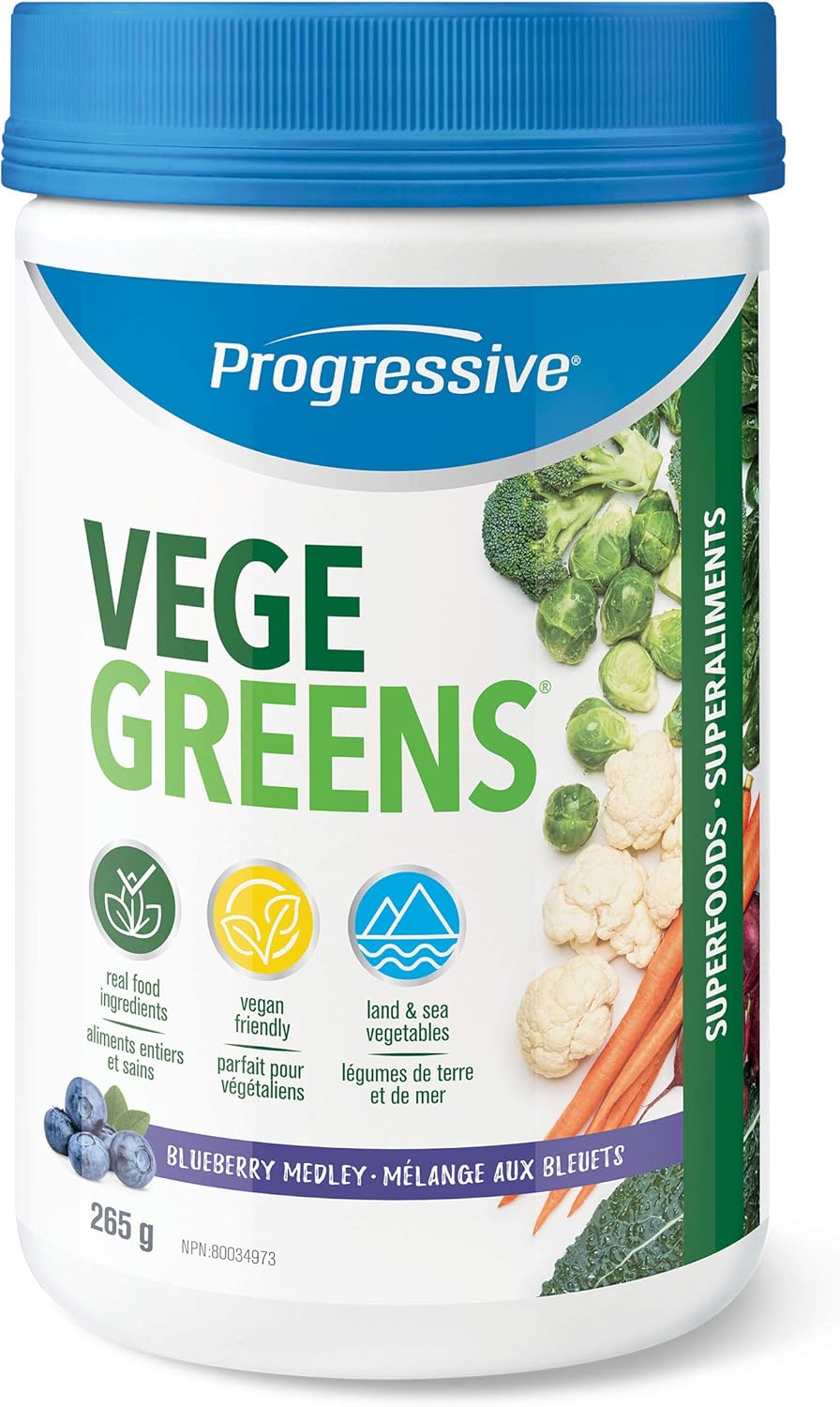 PROGRESSIVE Blueberry Medley Vegegreens, 265 GR