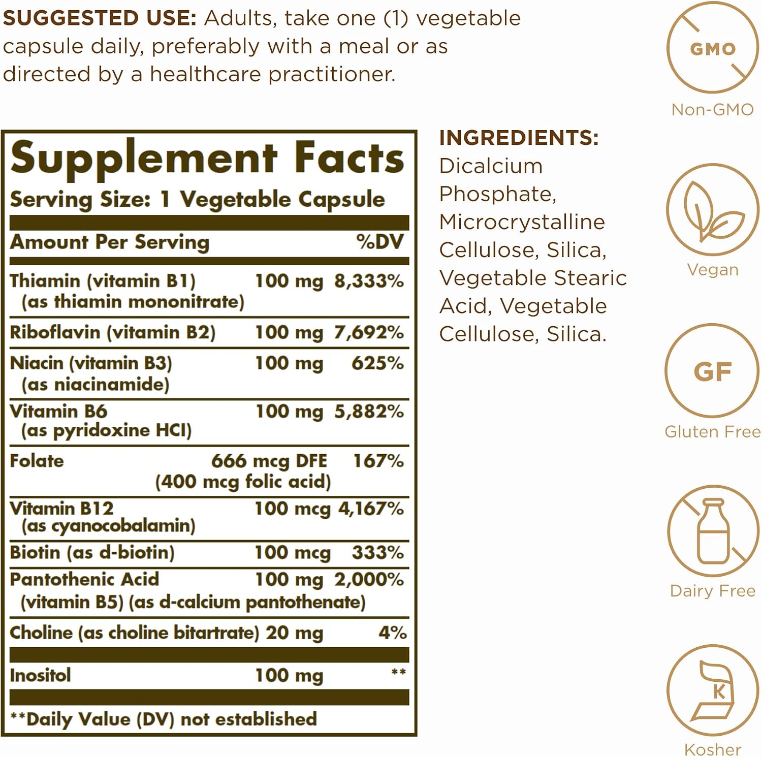 Solgar B-Complex "100" – 100 Cápsulas Vegetales (Pack de 2)