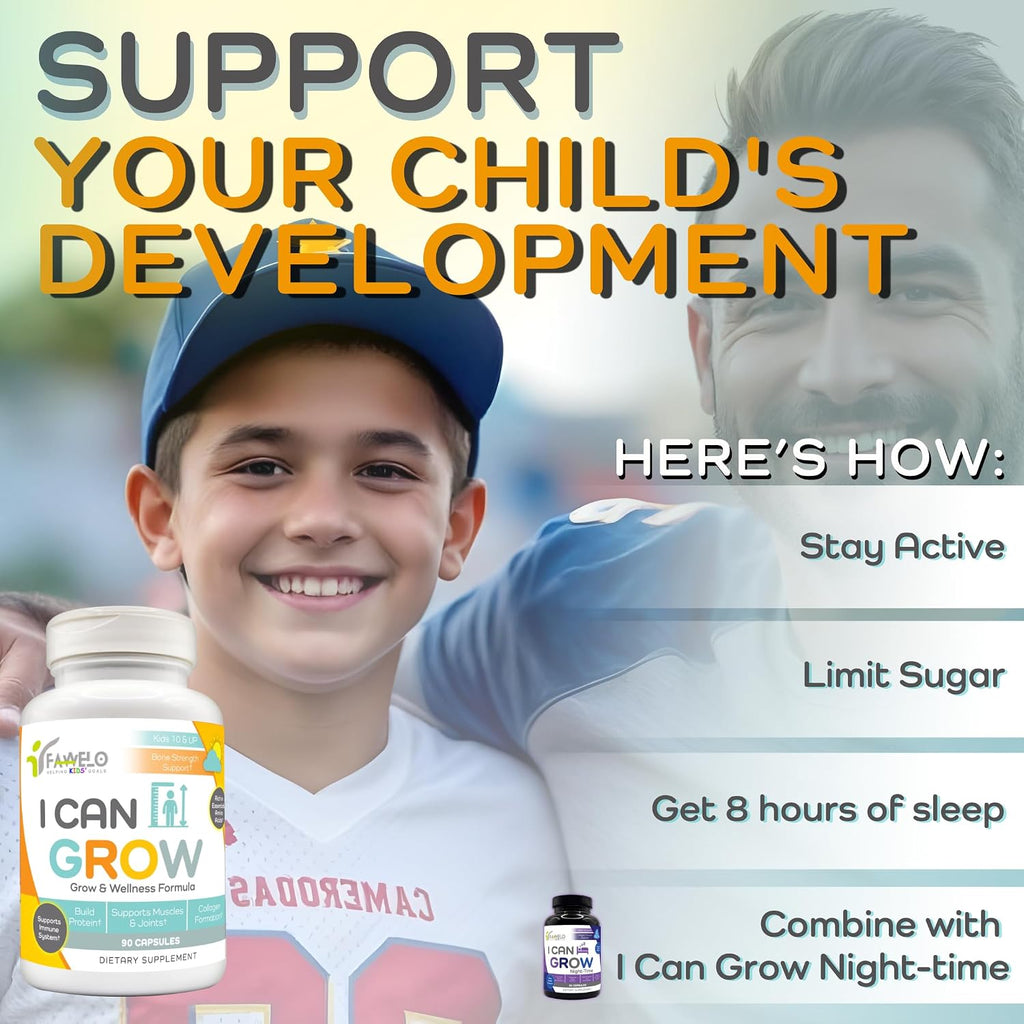 Fawelo I Can Grow (Pack de 2) - para Niños 10+ y Adolescentes | Desarrollo Natural | Huesos, Músculos y Articulaciones | Salud Inmune
