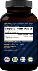 NatureBell P5P Vitamina B6 100mg por dosis, 240 Cápsulas - Piridoxal-5-Fosfato Activado