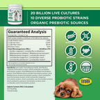 Probióticos para perros Flora Dog – Polvo con 20 mil millones de UFC y 10 cepas – Vital Planet