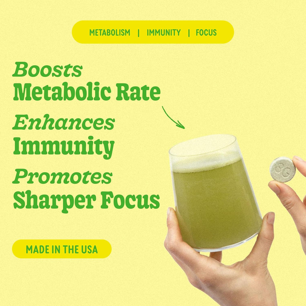 8Greens Daily Greens - Comprimidos Efervescentes de Vegetales Verdes con Aloe Vera, Sabor Limón-Lima, 30 Comprimidos