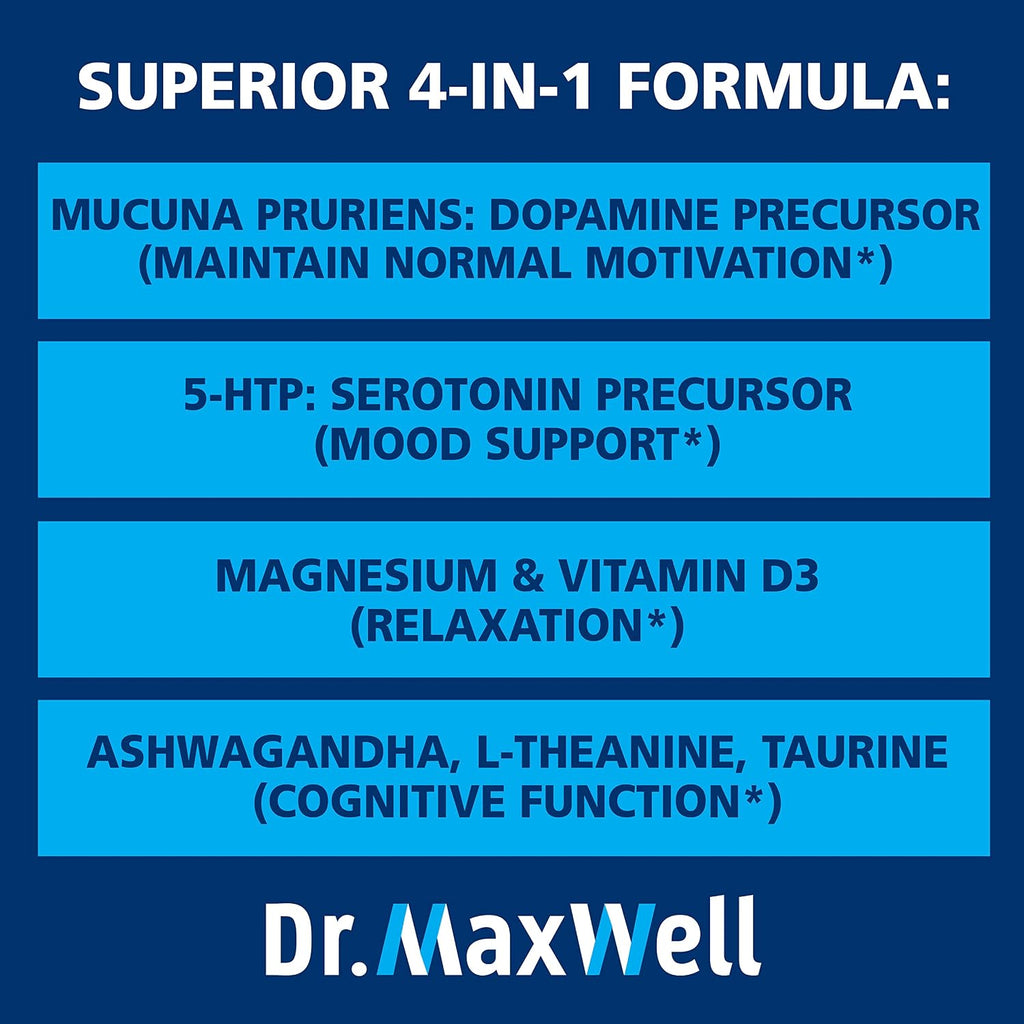 Dr. Maxwell Suplemento de Serotonina y Dopamina - 60 Cápsulas