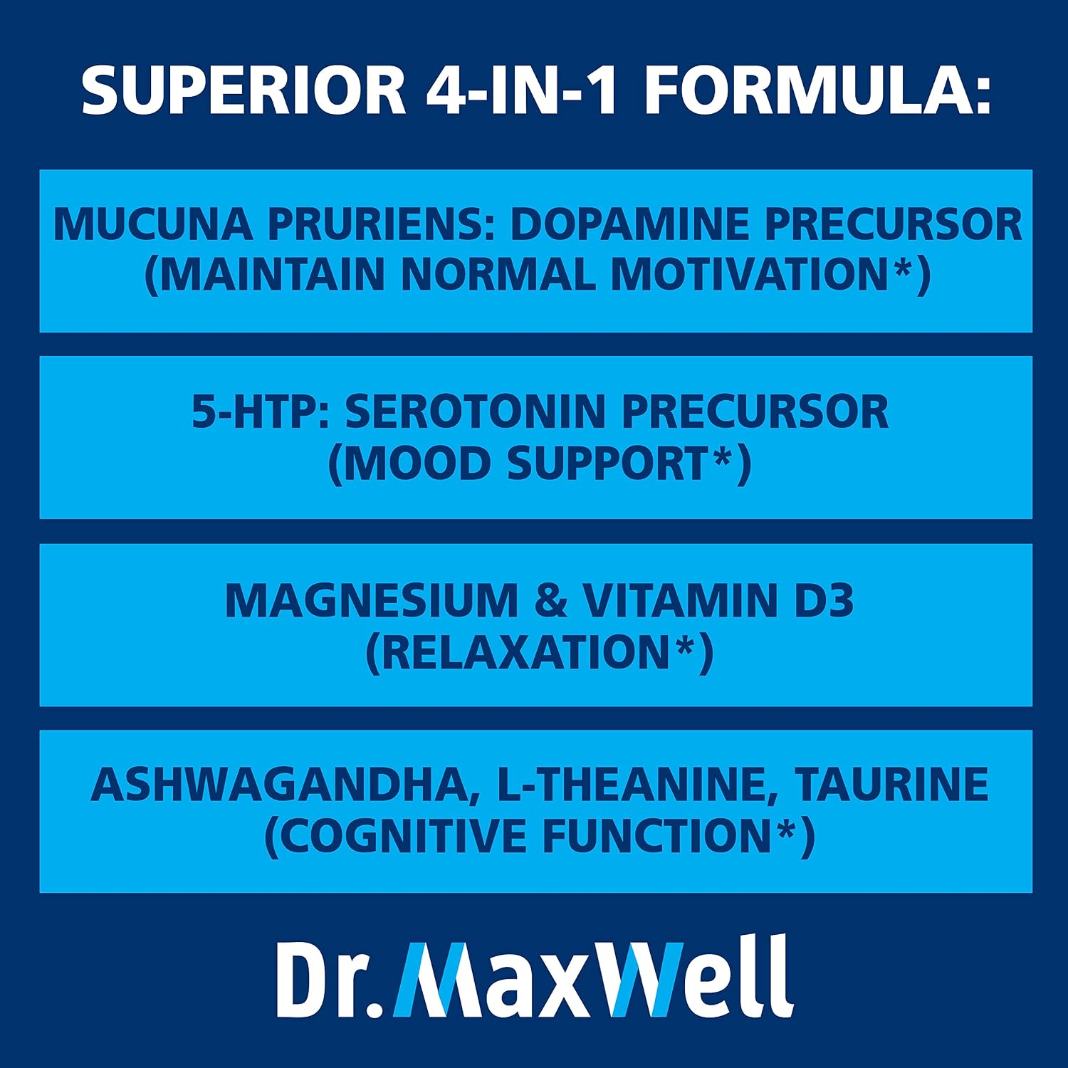 Dr. Maxwell Suplemento de Serotonina y Dopamina - 60 Cápsulas