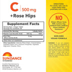Sundance Vitamina C con Rosa Mosqueta | 500mg | 90 Comprimidos Vegetarianos