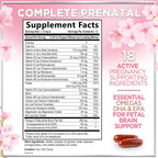 Vitaminas Prenatales con Ácido Fólico + Omega 3 DHA - 60 Cápsulas Blandas