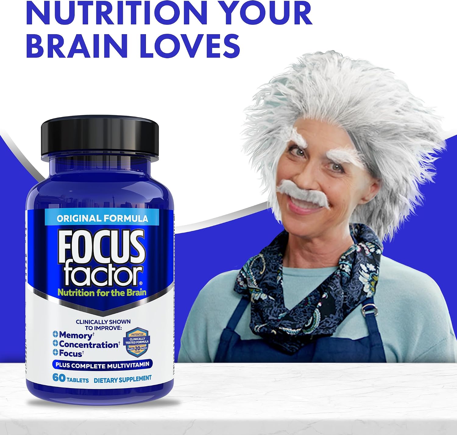 Focus Factor Nutrition for The Brain - Suplemento Multivitamínico Completo para la Memoria y Concentración, 60 Comprimidos