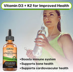 Vitamina D3 + K2 (MK-7) Gotas Veganas con Aceite MCT y Sabor a Menta