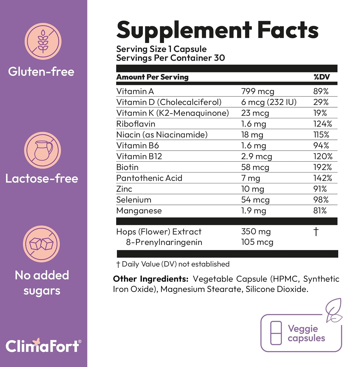 Climafort – Suplemento para la Menopausia, 60 Cápsulas (2 Meses)