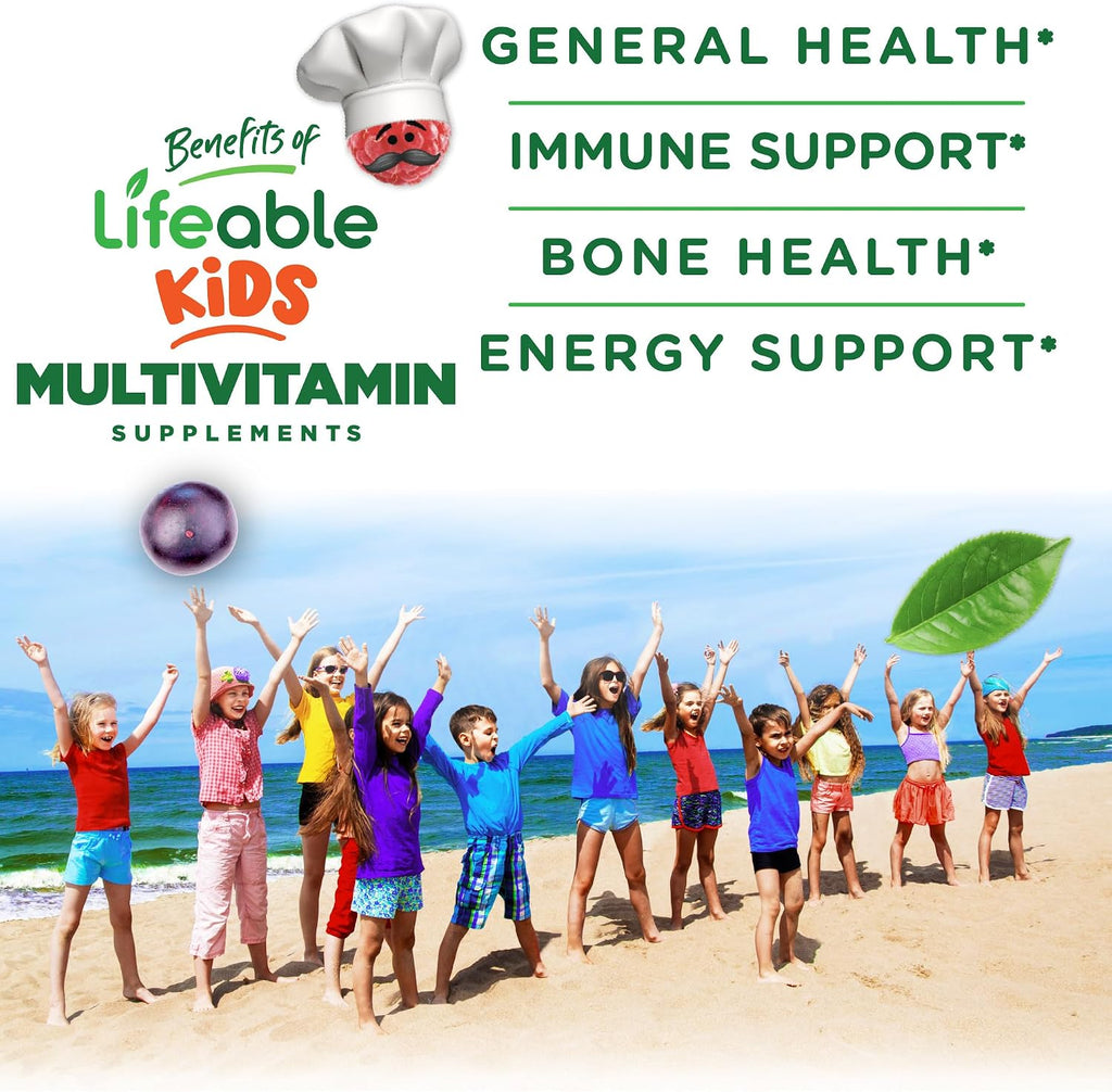 Doctors Finest Multivitamínico para Niños en Gominolas - Vegano, Sin Gluten, Sin OGM - Sabor Frutal - 120 Gomitas