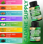Cadane Complejo Herbal con Ajenjo, Clavo y Nogal Negro | 120 Cápsulas – 60 Días
