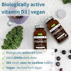 Igennus Vitamina D3 Vegana 1000IU - 365 Comprimidos, 1 Año de Suministro