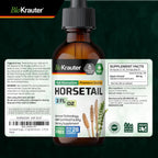 BIO KRAUTER® Cola de Caballo Extracto Líquido para Cabello, Piel y Uñas - 660 mg por dosis - 60 ml - Vegano, Sin Alcohol y Sin Azúcar