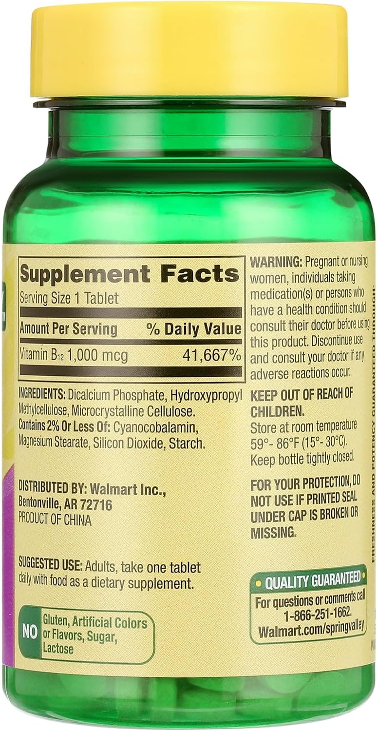 Vitamina B12 1000 mcg - Comprimidos de Liberación Gradual, 60 Comprimidos