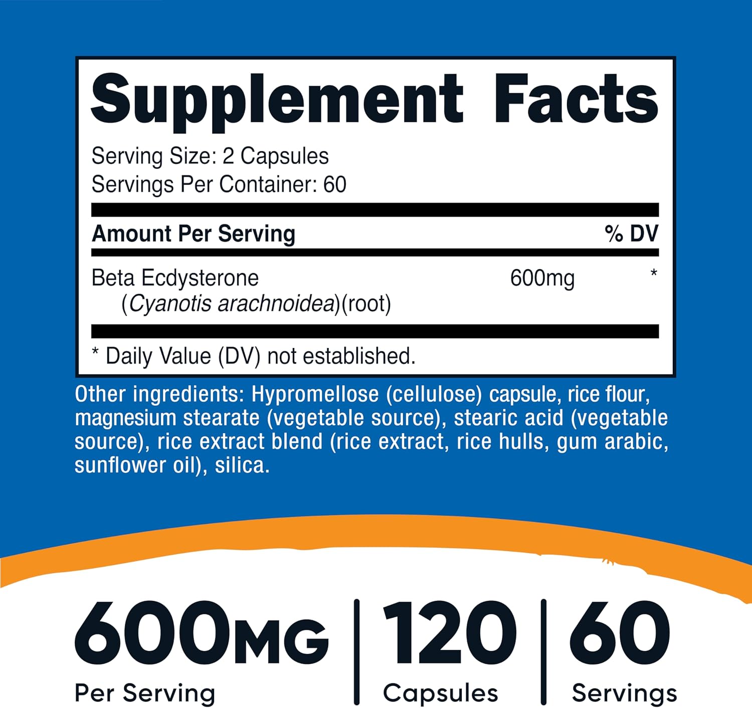 Nutricost Beta Ecdysterone 600mg per Serving, 120 Capsules - Vegan, GMO-Free, Gluten-Free