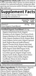 Garden of Life Organics Spray de Vitamina C con Amla Berry - Líquido, Sabor Cereza Mandarina, 60 ml