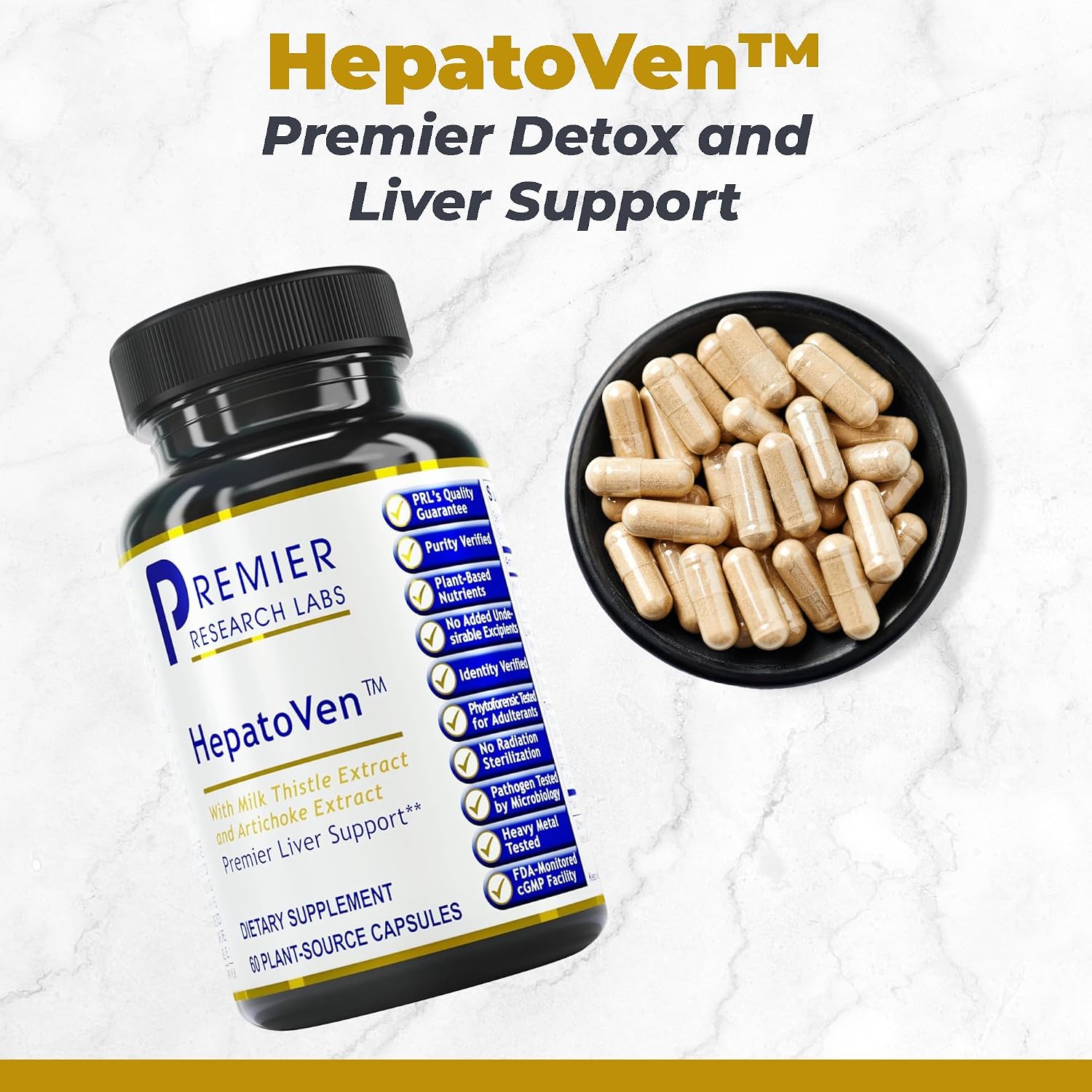 HepatoVen – Cardo Mariano y Alcachofa para el Hígado, 60 Cápsulas Vegetales