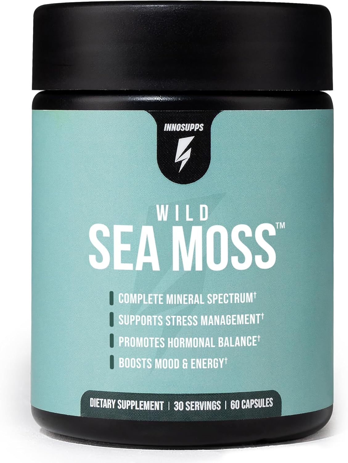 InnoSupps Wild Sea Moss Cápsulas - Complemento de Musgo Marino para Vitalidad y Salud Digestiva (30 Porciones)