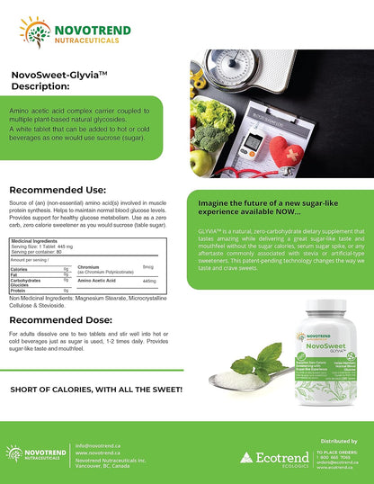 NovoSweet Glyvia 80 Tablets Natural Sweetener – Image 4