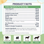 Omega 3 Fish Oil for Dogs, Dog Fish Oil Powder, Wild Caught Fish Oil, EPA&DHA, Krill Oil, Kelp, Dog Skin and Coat Supplement, Anti Itch & Shedding, Support Dry Skin, Joint Health, Dog Allergy Relief
