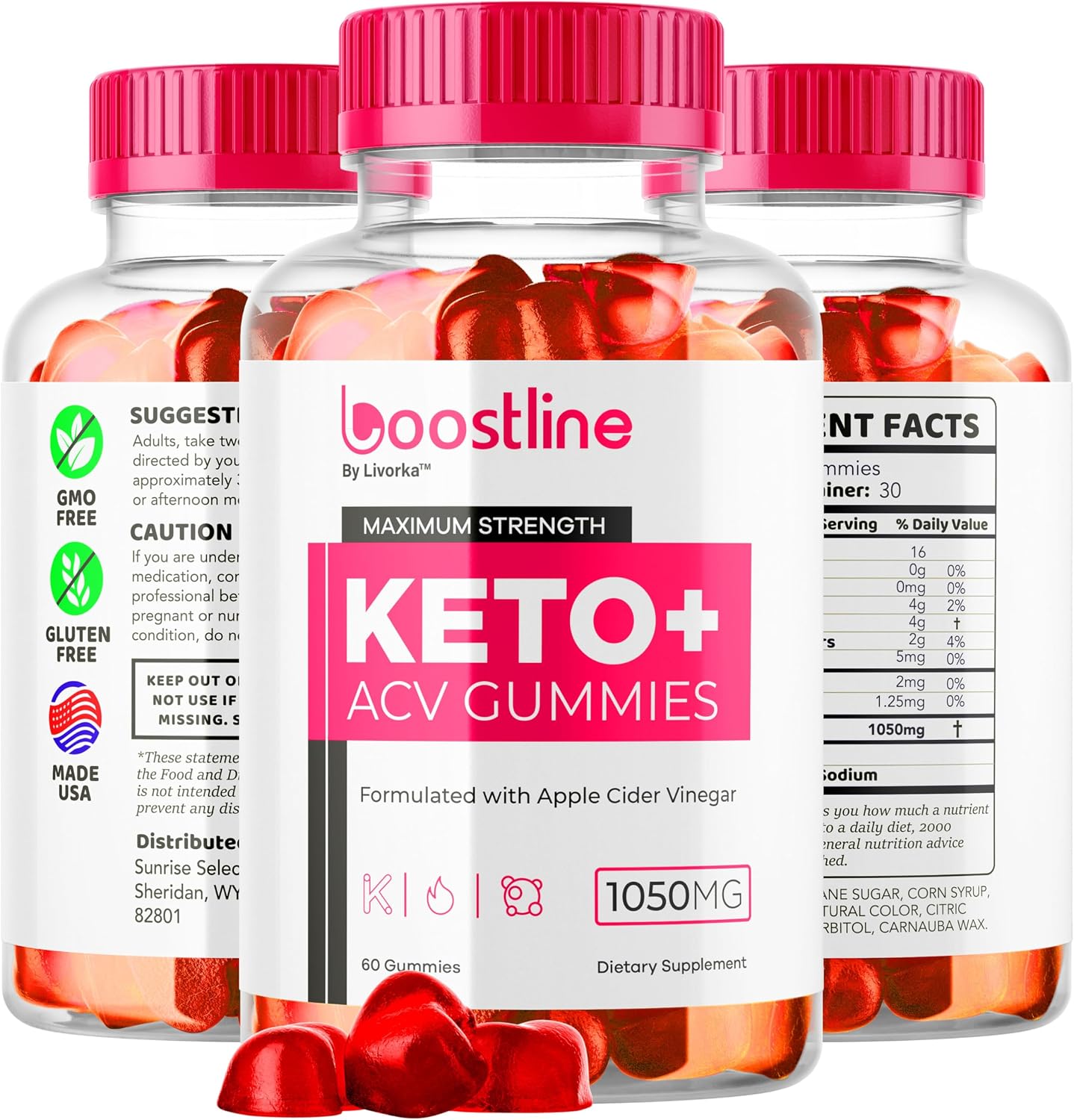 Boostline Keto ACV Gummies - 60 Gominolas para 30 Días