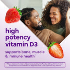 Vitafusion Gominolas de Vitamina D3 de Fuerza Extra, Sabor Fresa, 120 Unidades