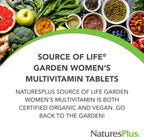 NaturesPlus Source of Life Garden Women’s Multivitamin - 90 Comprimidos - Energía y Sistema Inmunitario - Ecológico, Vegano, Sin Gluten