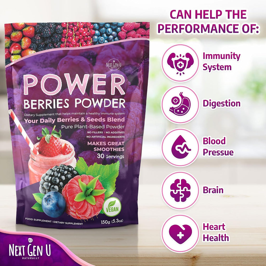 Super Berry Powder - 4 Paquetes de 150g cada uno - Mezcla de Bayas Superfood para Smoothies