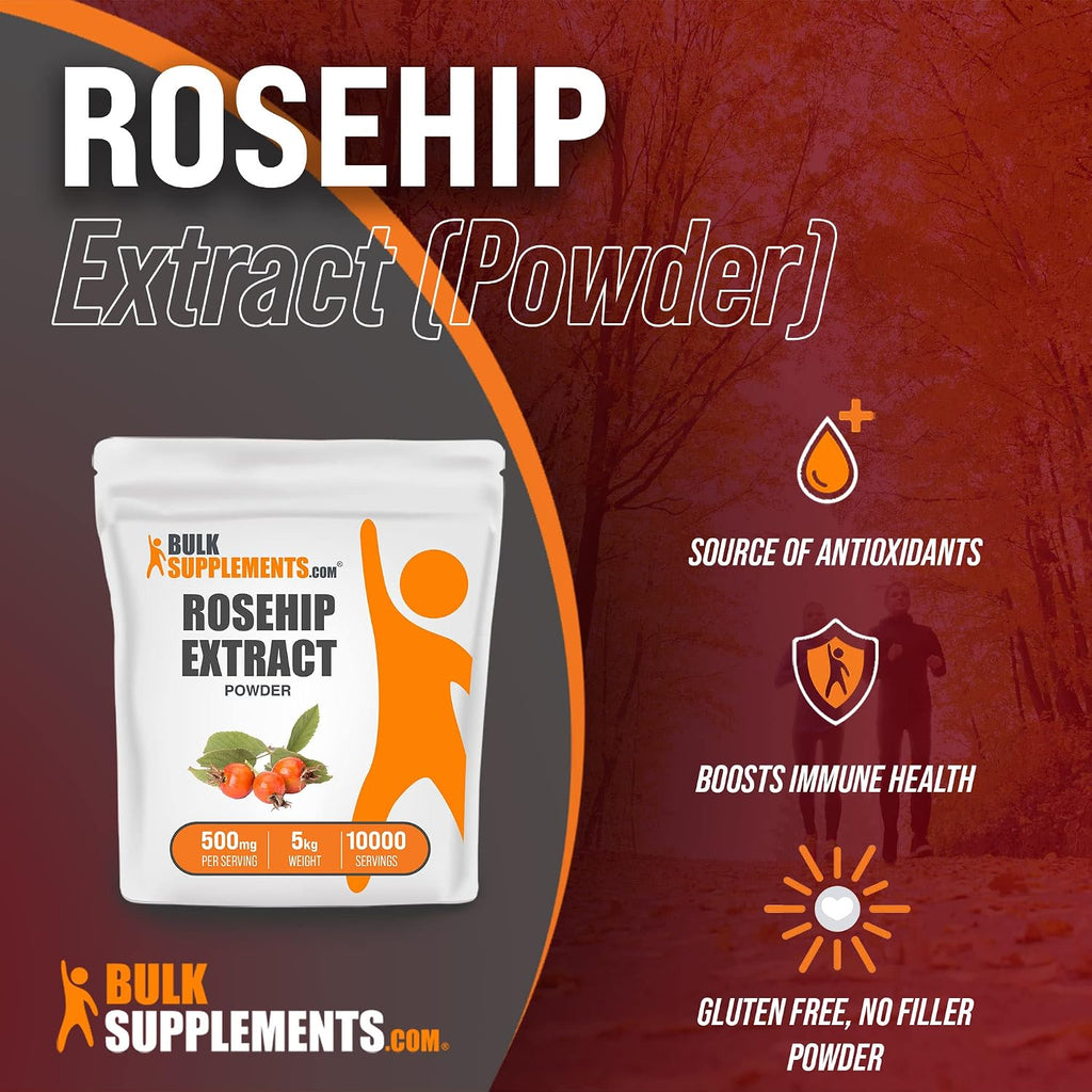 Extracto de Rosa Mosqueta en Polvo - 500 mg por Ración, 5 kg (11 lbs)