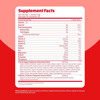 Feel Great Organic Superfood Reds Powder - Remolacha, Frutas y Verduras - Apoyo Digestivo y Antioxidante – Image 9
