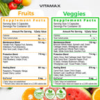 Vitamax Super Fruit and Vegetable – Suplemento de Frutas y Verduras Enteras – 180 Cápsulas – Sin Soja