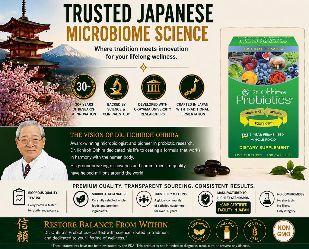 Dr. Ohhira's Probiotics Original Formula – 3 Años de Fermentación Natural Japonesa – 100+10 Cápsulas Vegetarianas