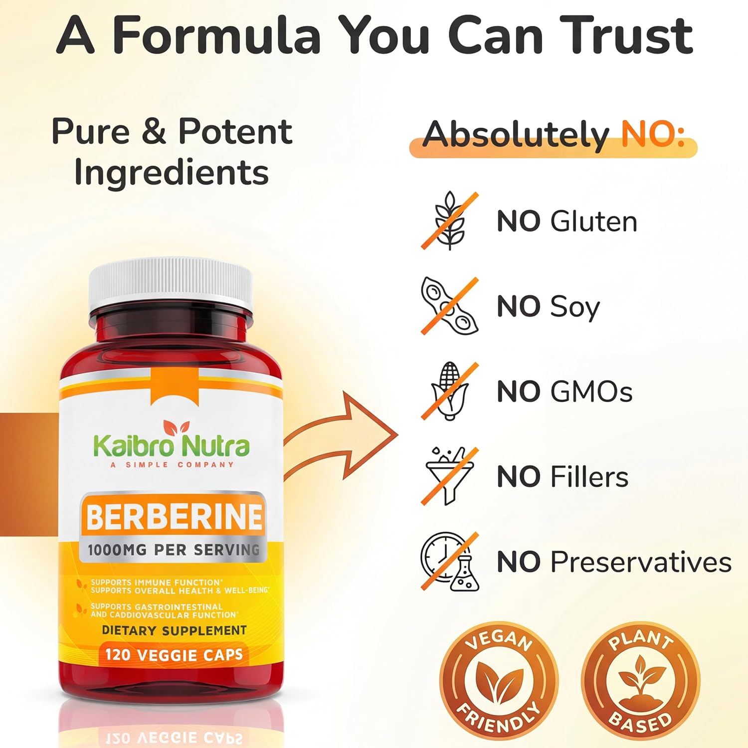 Berberina HCL 1000mg - Suplemento de Berberina, Vegano y Sin Gluten (120 Cápsulas)