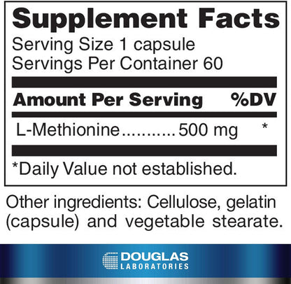 L-Metionina de Douglas Laboratories - 60 – Defensa antioxidante: Como fuente de azufre, la L-Metionina ayuda a – Image 2