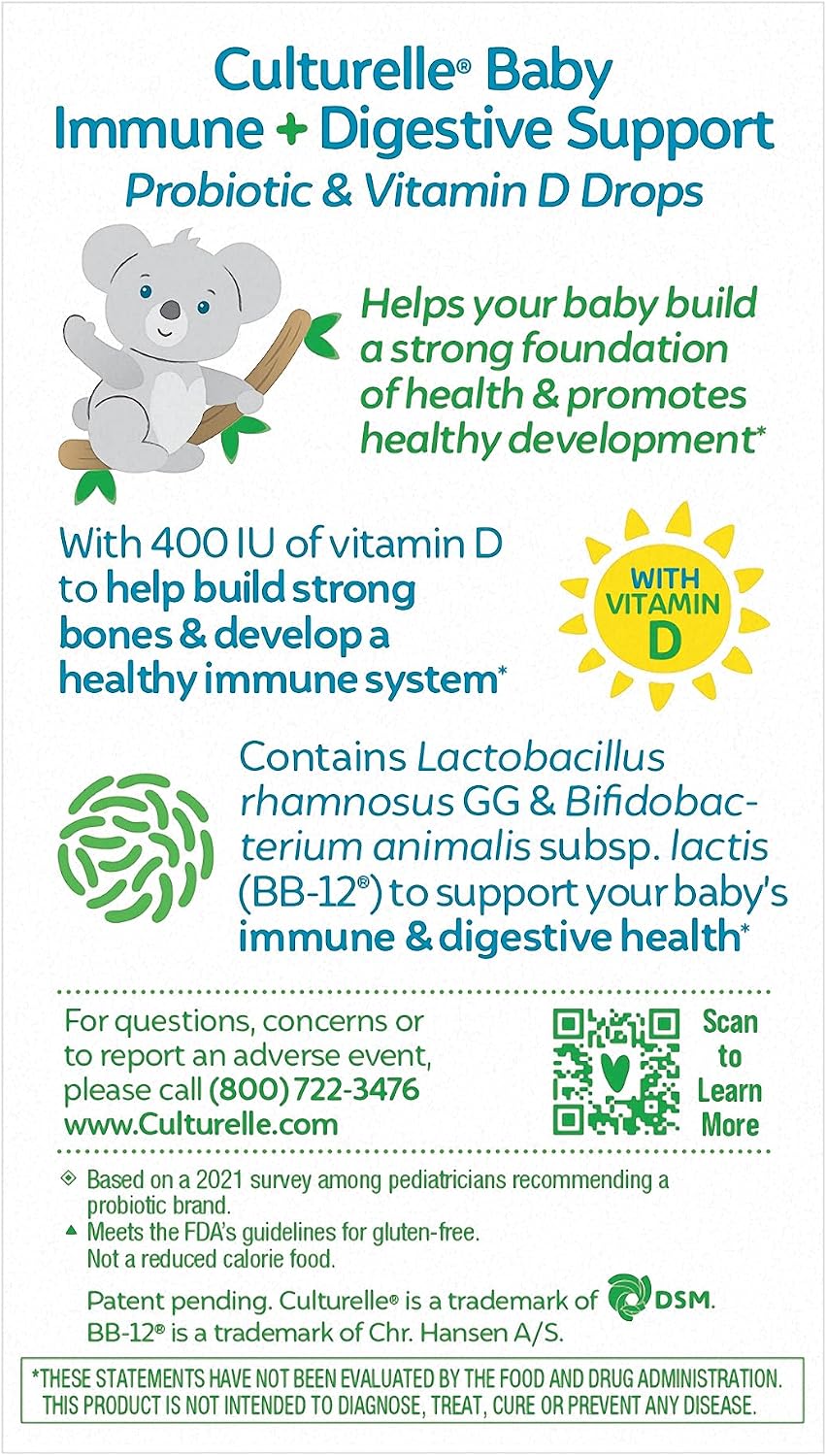 Culturelle Baby Probióticos + Vitamina D Gotas, 30 días, 9 ml